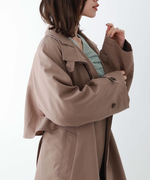 archives(アルシーヴ)の「スタンド衿コート(トレンチコート・レディース・モカ/ベージュ/グレイッシュベージュ・MEDIUM)」の22枚目の写真