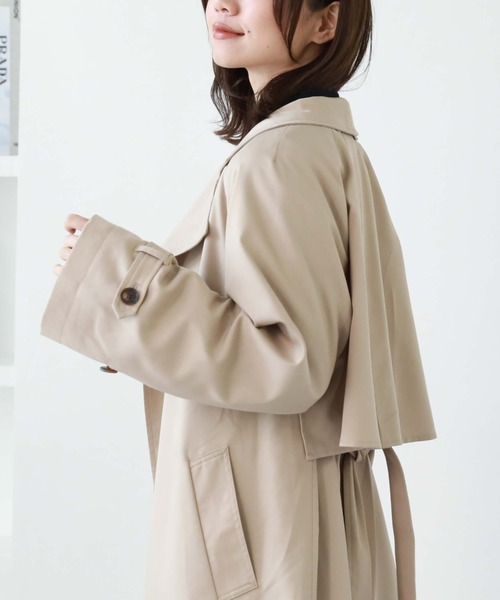 archives(アルシーヴ)の「スタンド衿コート(トレンチコート・レディース・モカ/ベージュ/グレイッシュベージュ・MEDIUM)」の13枚目の写真