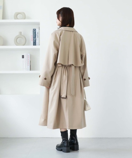 archives(アルシーヴ)の「スタンド衿コート(トレンチコート・レディース・モカ/ベージュ/グレイッシュベージュ・MEDIUM)」の16枚目の写真