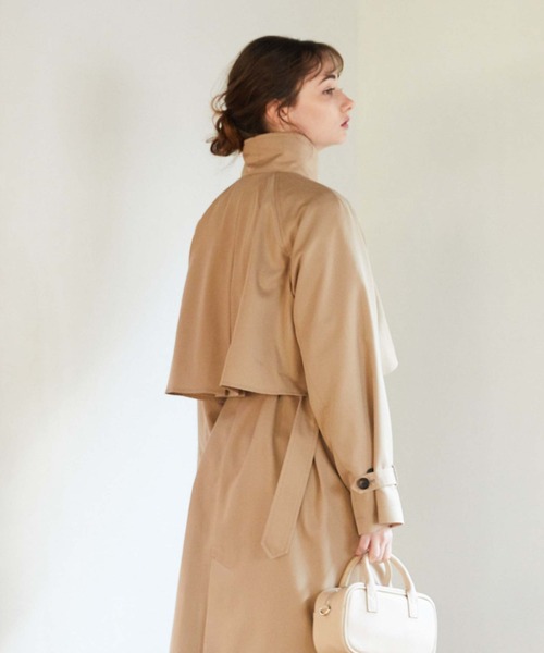 archives(アルシーヴ)の「スタンド衿コート(トレンチコート・レディース・モカ/ベージュ/グレイッシュベージュ・MEDIUM)」の7枚目の写真