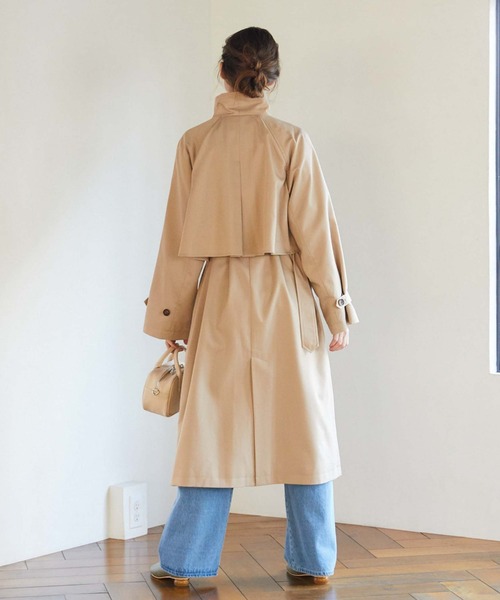 archives(アルシーヴ)の「スタンド衿コート(トレンチコート・レディース・モカ/ベージュ/グレイッシュベージュ・MEDIUM)」の6枚目の写真