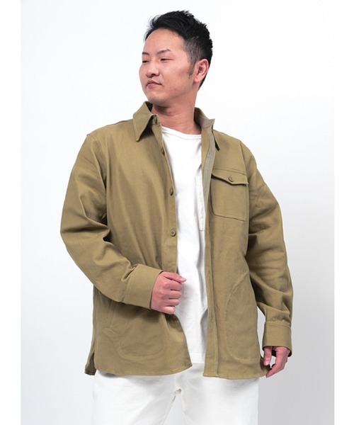 Alil（アリル）の「【Alil】アリル ストレッチ シャツジャケット 大人カジュアル（シャツ/ブラウス・メンズ・カーキ/ブラック/グレイッシュベージュ・LARGE/MEDIUM/SMALL）」の3枚目の写真