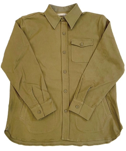 Alil（アリル）の「【Alil】アリル ストレッチ シャツジャケット 大人カジュアル（シャツ/ブラウス・メンズ・カーキ/ブラック/グレイッシュベージュ・LARGE/MEDIUM/SMALL）」の16枚目の写真