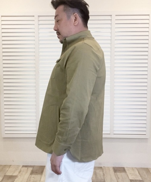 Alil（アリル）の「【Alil】アリル ストレッチ シャツジャケット 大人カジュアル（シャツ/ブラウス・メンズ・カーキ/ブラック/グレイッシュベージュ・LARGE/MEDIUM/SMALL）」の17枚目の写真