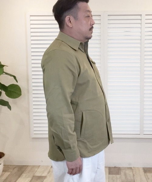 Alil（アリル）の「【Alil】アリル ストレッチ シャツジャケット 大人カジュアル（シャツ/ブラウス・メンズ・カーキ/ブラック/グレイッシュベージュ・LARGE/MEDIUM/SMALL）」の5枚目の写真