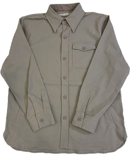 Alil（アリル）の「【Alil】アリル ストレッチ シャツジャケット 大人カジュアル（シャツ/ブラウス・メンズ・カーキ/ブラック/グレイッシュベージュ・LARGE/MEDIUM/SMALL）」の15枚目の写真
