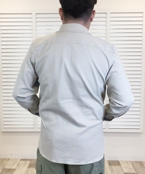 Alil（アリル）の「【Alil】アリル ストレッチ シャツジャケット 大人カジュアル（シャツ/ブラウス・メンズ・カーキ/ブラック/グレイッシュベージュ・LARGE/MEDIUM/SMALL）」の22枚目の写真