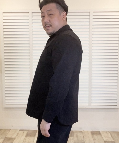 Alil（アリル）の「【Alil】アリル ストレッチ シャツジャケット 大人カジュアル（シャツ/ブラウス・メンズ・カーキ/ブラック/グレイッシュベージュ・LARGE/MEDIUM/SMALL）」の21枚目の写真