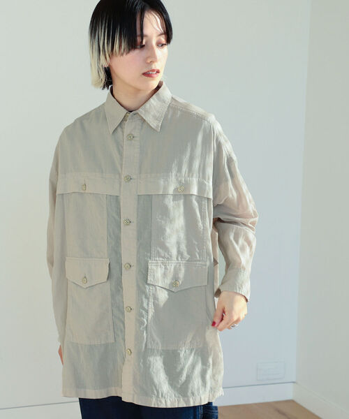 BEAMS BOY（ビームスボーイ）の「BEAMS BOY / コットン ボイル ポケット シャツ（シャツ/ブラウス・レディース・ブラック/ベージュ・ONE SIZE）」の15枚目の写真