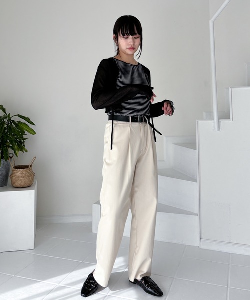 EPIMI E'PIMMY(エピミエピミー)の「ハイロー2Wayチノパンツ(チノパンツ・レディース・ベージュ/アイボリー/ブラック/オリーブ・MEDIUM)」の16枚目の写真