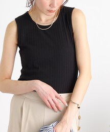 ◆【美しく見せるサイズ感】ランダムリブ タンクトップ