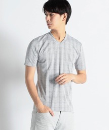 HIDEAWAYS NICOLE（ハイダウェイニコル）の「ブリスターグレンチェック半袖Ｔシャツ（Tシャツ/カットソー・メンズ）」