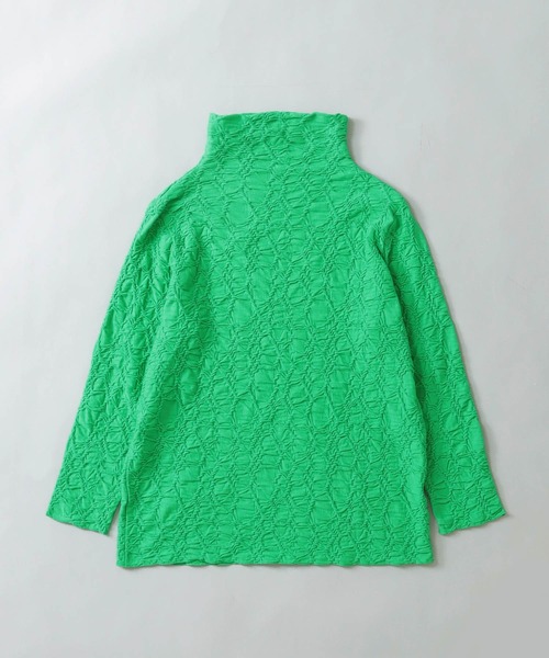 DRESSLAVE(ドレスレイブ)の「crash jaquared highneck pull(クラッシュジャガードハイネックプルオーバー)(Tシャツ/カットソー・レディース・ブラック/オレンジ/グリーン・38)」の22枚目の写真