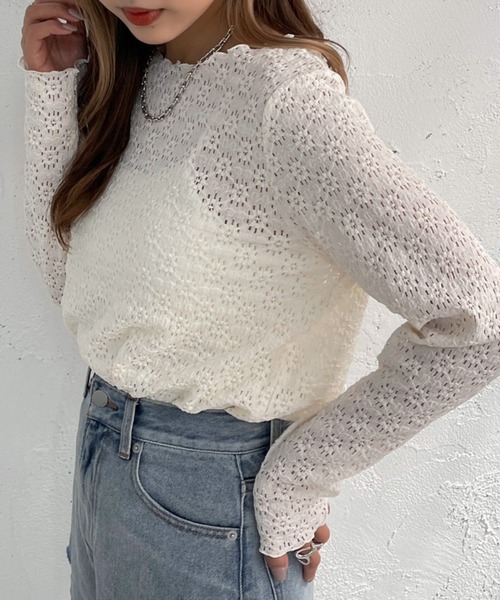 apres jour mignon(アプレジュールミニョン)の「ぽこぽこカットソー【ZOZOTOWN限定アイテム】(Tシャツ/カットソー・レディース・ブルー/グリーン/アイボリー・フリー/X-LARGE)」の1枚目の写真