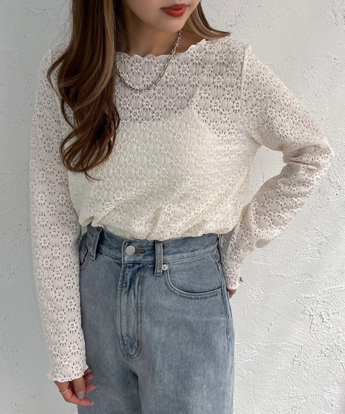apres jour mignon(アプレジュールミニョン)の「ぽこぽこカットソー【ZOZOTOWN限定アイテム】(Tシャツ/カットソー・レディース・ブルー/グリーン/アイボリー・フリー/X-LARGE)」の4枚目の写真
