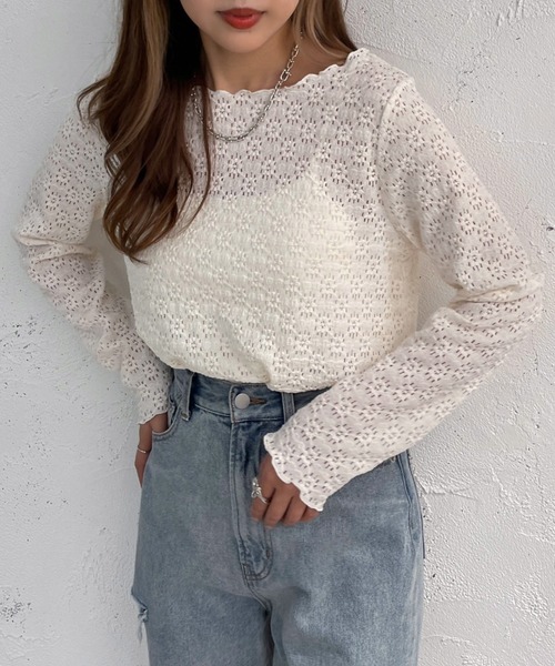 apres jour mignon(アプレジュールミニョン)の「ぽこぽこカットソー【ZOZOTOWN限定アイテム】(Tシャツ/カットソー・レディース・ブルー/グリーン/アイボリー・フリー/X-LARGE)」の5枚目の写真