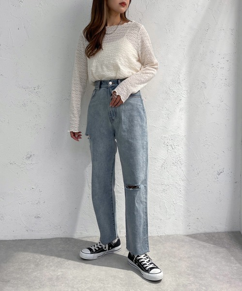 apres jour mignon(アプレジュールミニョン)の「ぽこぽこカットソー【ZOZOTOWN限定アイテム】(Tシャツ/カットソー・レディース・ブルー/グリーン/アイボリー・フリー/X-LARGE)」の7枚目の写真