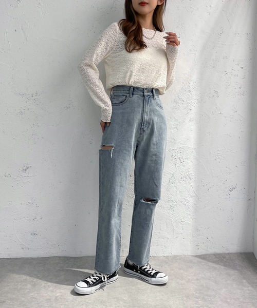apres jour mignon(アプレジュールミニョン)の「ぽこぽこカットソー【ZOZOTOWN限定アイテム】(Tシャツ/カットソー・レディース・ブルー/グリーン/アイボリー・フリー/X-LARGE)」の8枚目の写真