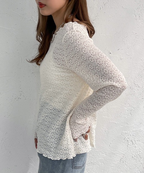 apres jour mignon(アプレジュールミニョン)の「ぽこぽこカットソー【ZOZOTOWN限定アイテム】(Tシャツ/カットソー・レディース・ブルー/グリーン/アイボリー・フリー/X-LARGE)」の11枚目の写真