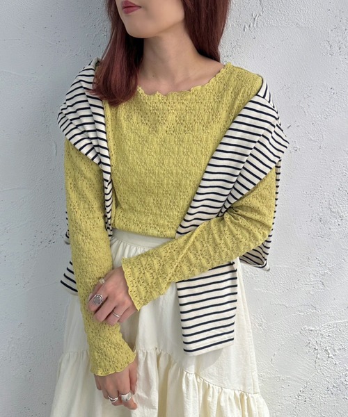 apres jour mignon(アプレジュールミニョン)の「ぽこぽこカットソー【ZOZOTOWN限定アイテム】(Tシャツ/カットソー・レディース・ブルー/グリーン/アイボリー・フリー/X-LARGE)」の14枚目の写真