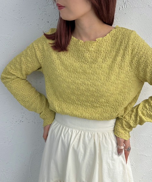 apres jour mignon(アプレジュールミニョン)の「ぽこぽこカットソー【ZOZOTOWN限定アイテム】(Tシャツ/カットソー・レディース・ブルー/グリーン/アイボリー・フリー/X-LARGE)」の15枚目の写真