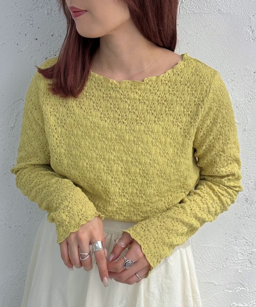 apres jour mignon(アプレジュールミニョン)の「ぽこぽこカットソー【ZOZOTOWN限定アイテム】(Tシャツ/カットソー・レディース・ブルー/グリーン/アイボリー・フリー/X-LARGE)」の16枚目の写真