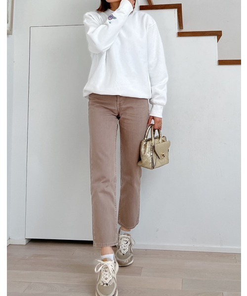 Vicente（ヴィセンテ）の「Vicente center press straight denim（デニムパンツ・レディース・ブラウン・X-SMALL/SMALL/MEDIUM）」の5枚目の写真