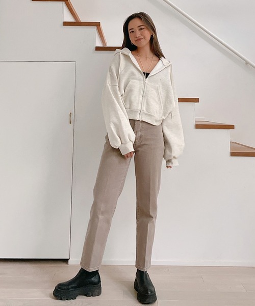 Vicente（ヴィセンテ）の「Vicente center press straight denim（デニムパンツ・レディース・ブラウン・X-SMALL/SMALL/MEDIUM）」の18枚目の写真