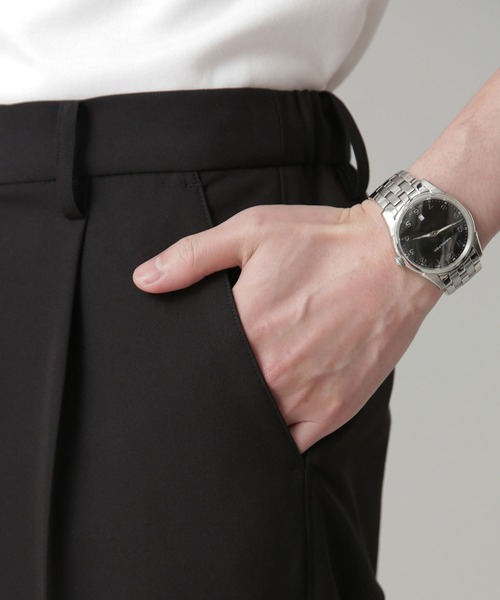 NANO universe（ナノユニバース）の「LB.04/ALWAYS EASY ワンタックスラックス（スラックス・メンズ・ブラック/チャコール/ベージュ・S/M/L/XL）」の15枚目の写真