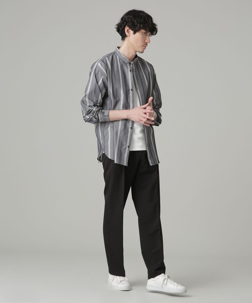 NANO universe（ナノユニバース）の「LB.04/ALWAYS EASY ワンタックスラックス（スラックス・メンズ・ブラック/チャコール/ベージュ・S/M/L/XL）」の5枚目の写真