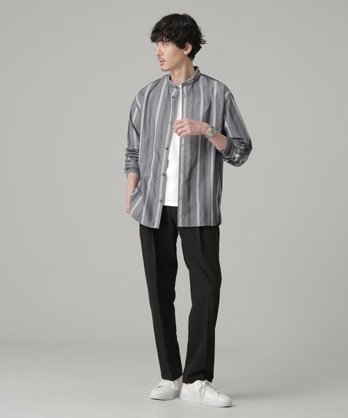 NANO universe（ナノユニバース）の「LB.04/ALWAYS EASY ワンタックスラックス（スラックス・メンズ・ブラック/チャコール/ベージュ・S/M/L/XL）」の6枚目の写真