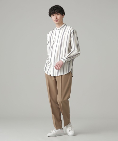 NANO universe（ナノユニバース）の「LB.04/ALWAYS EASY ワンタックスラックス（スラックス・メンズ・ブラック/チャコール/ベージュ・S/M/L/XL）」の8枚目の写真