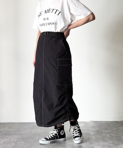 Riberry（リベリー）の「ナイロンカーゴスカート（スカート・レディース・カーキ/ブラック・MEDIUM）」の14枚目の写真