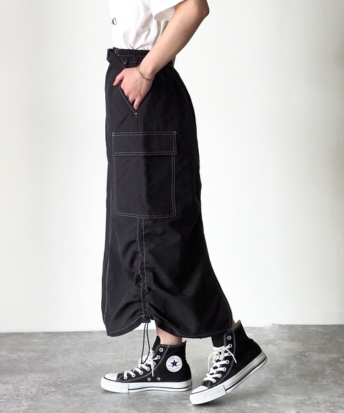 Riberry（リベリー）の「ナイロンカーゴスカート（スカート・レディース・カーキ/ブラック・MEDIUM）」の13枚目の写真