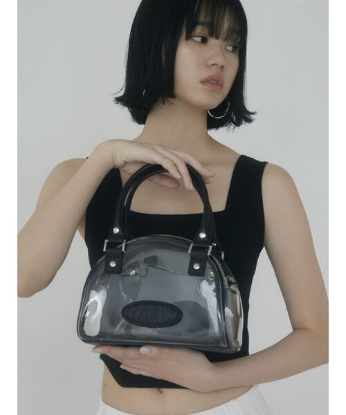 EMODA(エモダ)の「エンボスロゴボストンバッグ(ハンドバッグ・レディース・ブラック/クリア/ブラウン・FREE)」の1枚目の写真