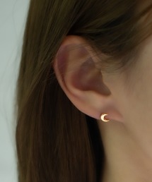 【Peony】サージカルステンレス ムーンスタッドピアス