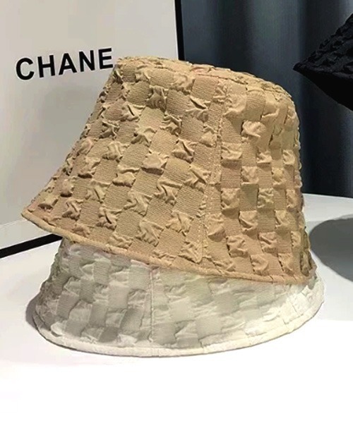 VIBGYOR Women（ヴィブジョー　ウィメン）の「【resonance】モノトーン ブロックチェック風 バケットハット（ハット・レディース・ブラック/ホワイト/ベージュ・FREE）」の2枚目の写真