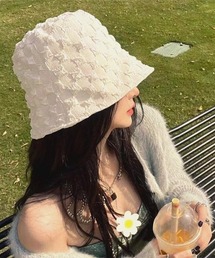 【resonance】モノトーン ブロックチェック風 バケットハット