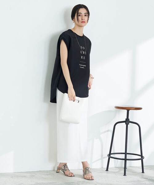 NOLLEY’S(ノーリーズ)の「◇【WEB限定】カットジョーゼットタイトスカート(スカート・レディース・ホワイト/ブラック・38/36)」の8枚目の写真