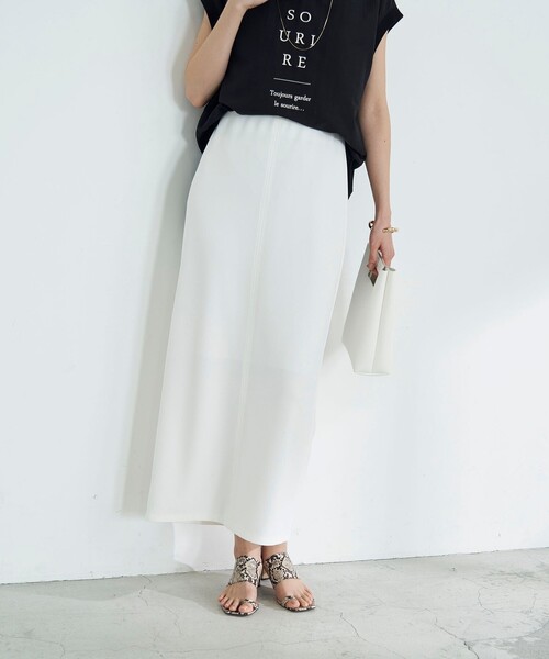 NOLLEY’S(ノーリーズ)の「◇【WEB限定】カットジョーゼットタイトスカート(スカート・レディース・ホワイト/ブラック・38/36)」の13枚目の写真