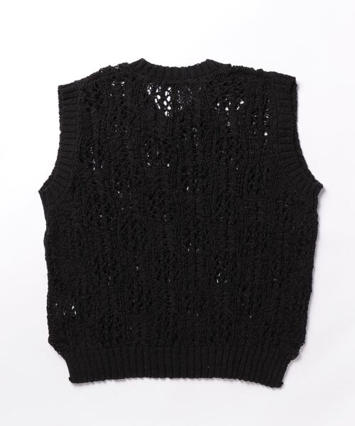 VIBGYOR（ヴィブジョー）の「レース編みV/Nベスト(BL)（ベスト・メンズ・グレー/ダークオレンジ/ブラック・MEDIUM/LARGE）」の4枚目の写真