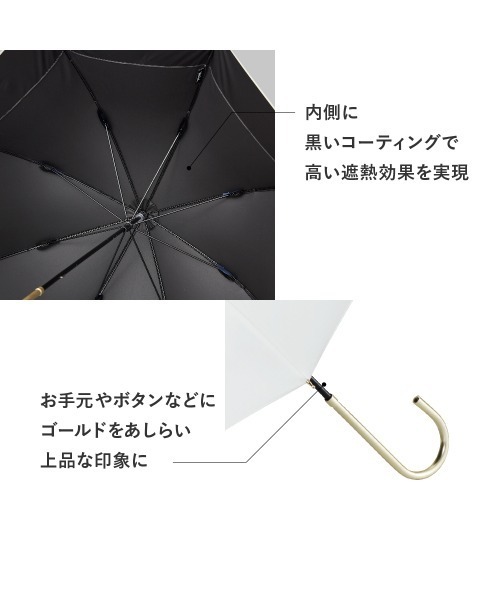 Waterfront(ウォーターフロント)の「スレンダーハンドル UVブロック ツートン(長傘・レディース・ピンク/モカ/サンドベージュ/ローズ/ホワイト×ネイビー/ネイビー×ホワイト・FREE)」の13枚目の写真