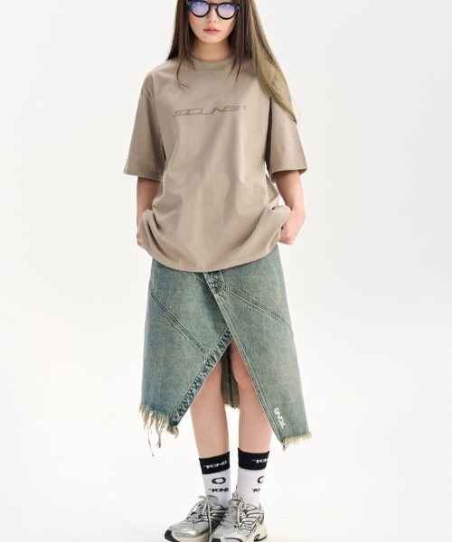 TGNS（ツーガンズ）の「ストリートファッション TGNS ツーガンズ Water Washed Denim Long Skirts デニムスカート ロング（デニムスカート・レディース・ライトブルー・S/M）」の7枚目の写真