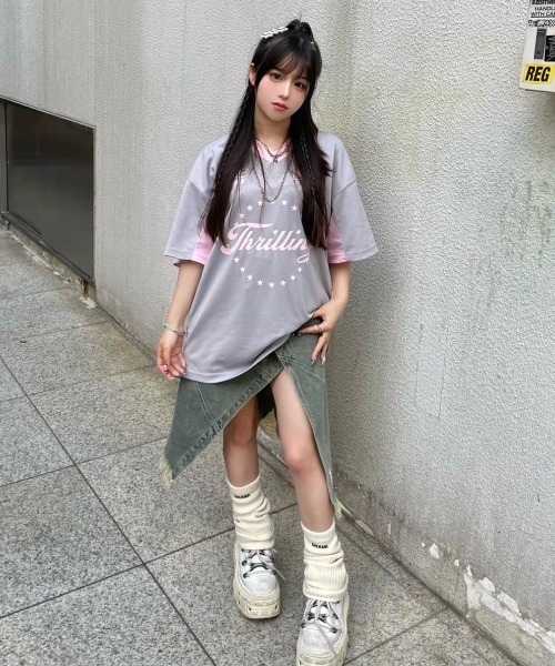 TGNS（ツーガンズ）の「ストリートファッション TGNS ツーガンズ Water Washed Denim Long Skirts デニムスカート ロング（デニムスカート・レディース・ライトブルー・S/M）」の15枚目の写真