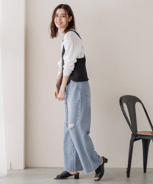 LEPSIM(レプシィム)の「ダメージワイドデニムパンツ 193799(デニムパンツ・レディース・ブルー/ライトブルー・MEDIUM/LARGE)」の15枚目の写真