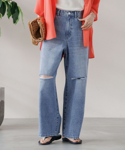 LEPSIM(レプシィム)の「ダメージワイドデニムパンツ 193799(デニムパンツ・レディース・ブルー/ライトブルー・MEDIUM/LARGE)」の17枚目の写真