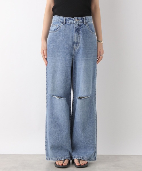 LEPSIM(レプシィム)の「ダメージワイドデニムパンツ 193799(デニムパンツ・レディース・ブルー/ライトブルー・MEDIUM/LARGE)」の13枚目の写真