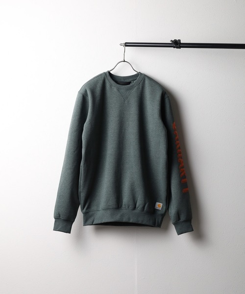 Carhartt(カーハート)の「★carhartt カーハート★CREWNECK SLEEVE GRAPHIC SWEAT(スウェット・レディース・オレンジ/チャコール/その他1/ライム・LARGE/MEDIUM/SMALL)」の1枚目の写真