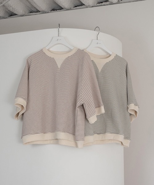 Amiur(エミレ)の「stripe cut t(Tシャツ/カットソー・レディース・ブラック/バーガンディー・FREE)」の10枚目の写真