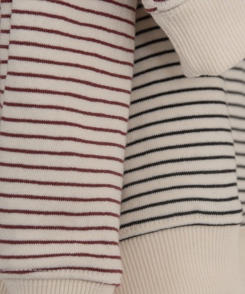 Amiur(エミレ)の「stripe cut t(Tシャツ/カットソー・レディース・ブラック/バーガンディー・FREE)」の11枚目の写真